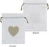 Jexila 24PCS Burlap Drawstring Gift Bags, 5X7 Inches Heart Print Linen for Jewelry, Candy Goodie Pouches, DIY Craft