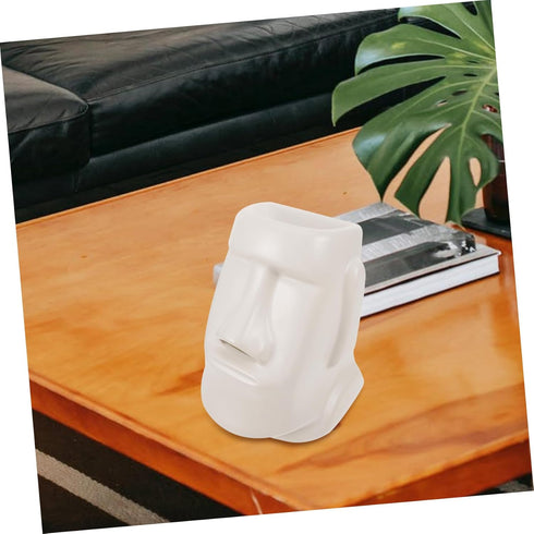 TOPPERFUN Creative Moai Stone Tissue Holder Stylish Tissue Box for Home Office and Car Decor Compact Design