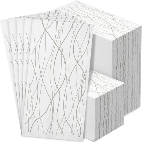 Guest Bathroom Paper Hand Towel Disposable Towels, Decorative Napkins for Kitchen Parties, Weddings (100 Count)