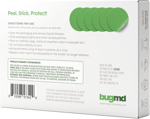 BugMD Squito Stickers, 78 Mosquito Repellent Patch Stickers for Adults, Safe Insect Repellent for Kids & Outdoor
