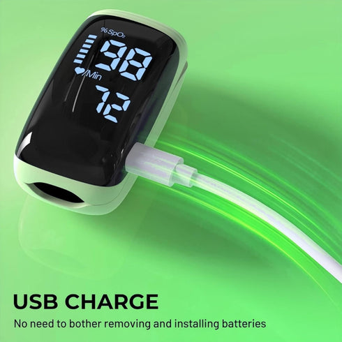 SpO2 SpO2 Rechargeable Pulse Oximeter Fingertip Oxygen Monitor Fingertip with Pulse Rate and PI OLED Precision Fast