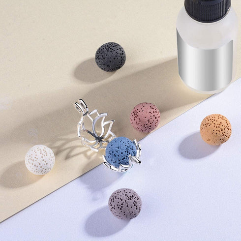 Set, Essential Oil Diffuser Necklaces & Earrings Women Aromatherapy Jewelry with Lava Rock Stones