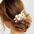 Yean Bride Flower Bridal Hair Comb, Gold Leaf Wedding Hair Piece, Floral Accessories for Women and Girls