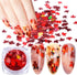 Nail Art DIY Maple Leaf Sequins - Laser Glitters Thin Paillette Flakes Stickers for Manicure Tips, 12 Boxes