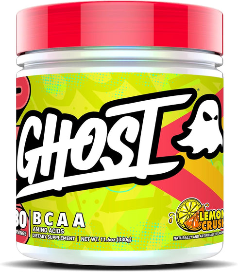 GHOST BCAA Powder Amino Acids Supplement, Lemon Crush - Sugar-Free, 30 Servings, 7G BCAA