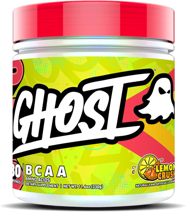 GHOST BCAA Powder Amino Acids Supplement, Lemon Crush - Sugar-Free, 30 Servings, 7G BCAA