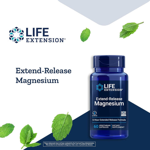 Life Extension Extend-release Magnesium | 60 Vegetarian Capsules | Prolonged Cardiovascular & Bone Health Support