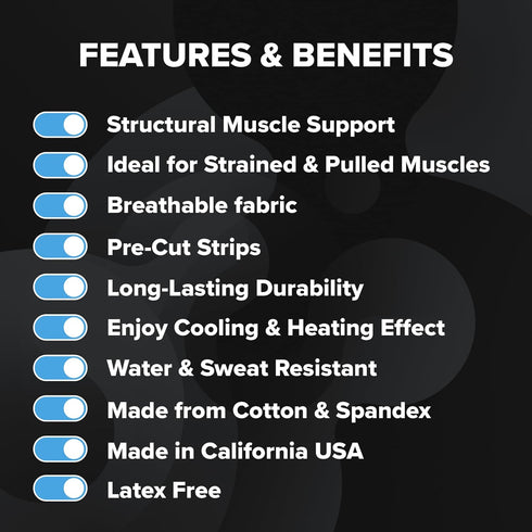 Sport Transdermal Pain Relief Tape - Kinesiology Tape for Sore Joints, Muscles, 2 Elastic Strips