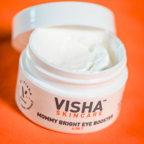 Visha Skincare Mommy Bright Eye Booster Cream, 4 in 1 for Dark Circles, Puffiness, Fine Lines, 0.5oz