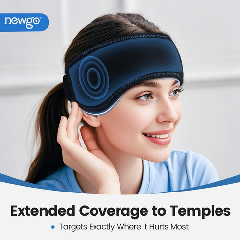 NEWGO Headache Ice Pack Head Wrap for Migraines, Cold Pack Therapy Wrap for Headache Relief