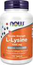 Now Foods L-Lysine 1000 mg Double Strength - 3 Pack of 100 Tabs