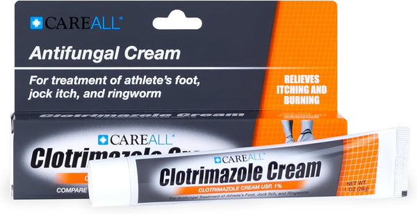 CareAll Clotrimazole Antifungal Cream 1% USP, 1.0 oz for Athlete’s Foot, Jock Itch, Ringworm Relief