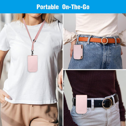 PU Protective Case for Freestyle Libre 3/2, Lightweight Shockproof Diabetic Storage Neck Sling with Detachable Lanyard
