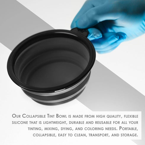Level 3 Collapsible Tint Bowl, Compact Size for Easy Use, Resistant to Bleach and Chemicals, Mixing and Dying