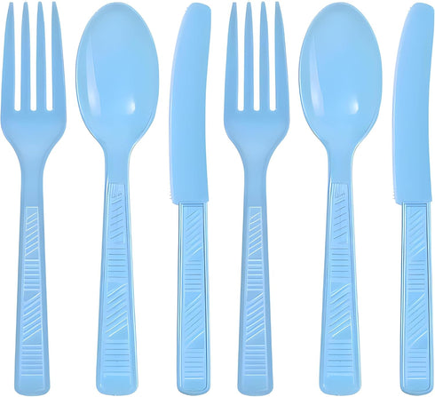 Party Dimensions Light Blue 48 Count Cutlery Combo for 16 Servings