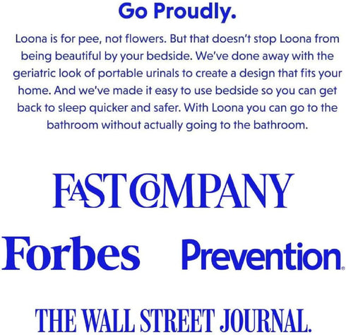 LoonaGo Female Urinal Portable, Odor-Blocking, Leakproof Pee Bottle Discreet Bedside & Travel Toilet for Women - Road