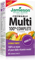 Jamieson 100% Complete Chewable Multivitamin for Adults, Citrus Twist, 60 Chewable Tablets