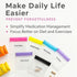 OGAK 7 Set Day Pill Pouches with Labels, Reusable Silicone Pill Pouch Bags, Travel Medicine Organizer with Pill Cutter