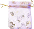 Wholesale 100PCS Organza Bag Butterfly Design Wedding Pouches Jewelry Packaging Bags (3.5x4.5 Light Purple, 9x12cm)
