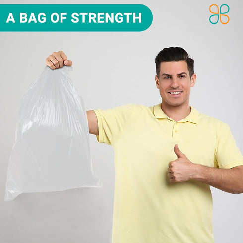 100 Gallon Garbage Bags (Clear, 1.3 Mil, 10 Bags) - 67x79 Size for Heavy Duty Use