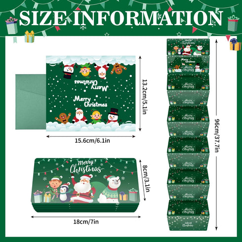 JWSCYSY 10 Christmas Money Gift Cards Envelope for Cash, Money Holder with Slots for Cash, Surprise Christmas Xmas
