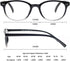 Black Reading Glasses for Women, Cute Small Round Readers +2.25 for Petite Faces, Lightweight Cheaters with Comfortable