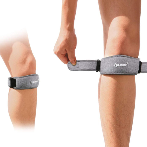 IPOW 2 Pack Thickened Knee Strap, Adjustable Patellar Tendon Support Brace for Pain Relief in Basketball, Running,