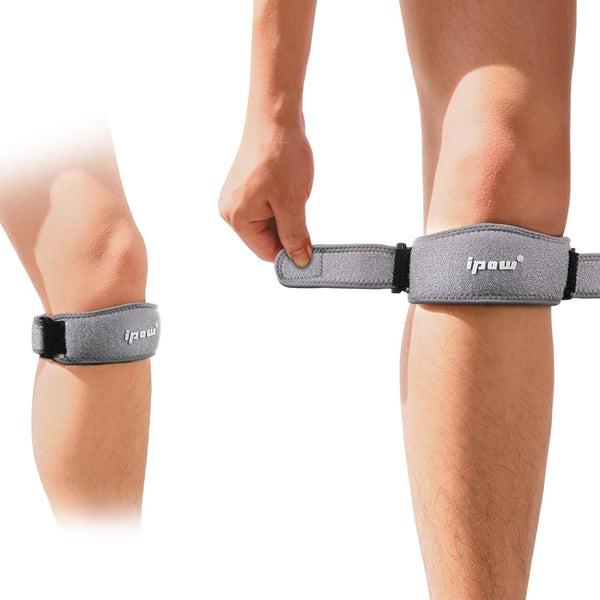 IPOW 2 Pack Thickened Knee Strap, Adjustable Patellar Tendon Support Brace for Pain Relief in Basketball, Running,