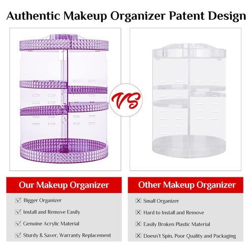 Makeup Organizer 360 Degree Rotating Cosmetic Storage Organizer, Large 7 Layers Acrylic Make Up Organizer for Vanity,