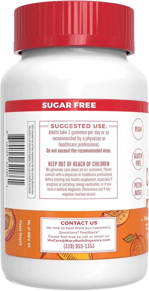 MaryRuth Organics Calcium Supplement | Sugar Free | Calcium Gummies for Women and Men Ages 14+ | Strong Bones and Teeth | Essential Mineral | Vegan | Gluten Free | 60 Count