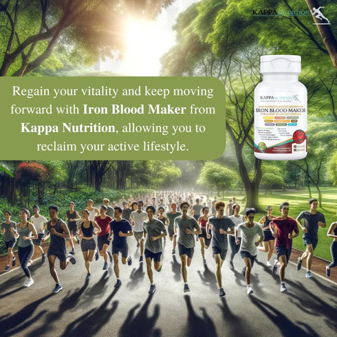 Kappa Nutrition 9 in 1 Advanced Complex - 90 Capsules with Iron, Vitamin C, Folate, B12, and More