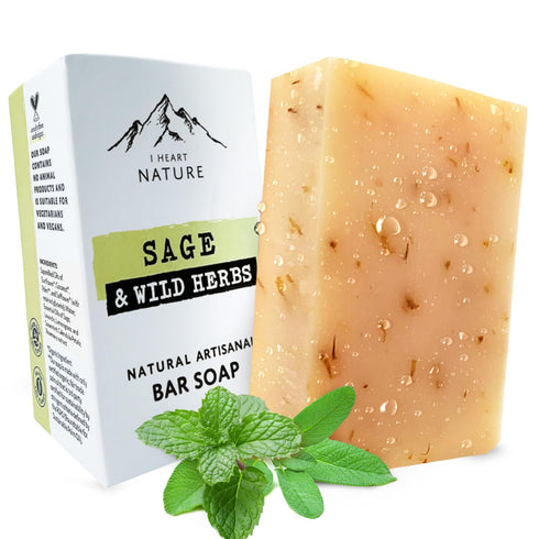 iHeart Fresh Soap Sage and Wild Herb, Moisturizing Face & Body Wash for Men and Women, 6 Ounce