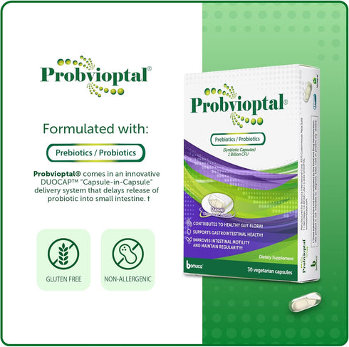 Probvioptal Probiotics & Prebiotics - 30 Capsules - Digestive Health Supplement