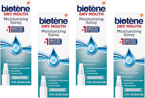 Biotene Moisturizing Dry Mouth Spray, Gentle Mint, 1.5 fl oz (Pack of 4)