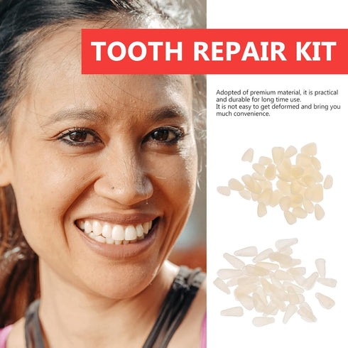 EXCEART Teeth Veneer 100 Pieces Artificial Resin Tooth Fillings, Temporary Tooth Replacements