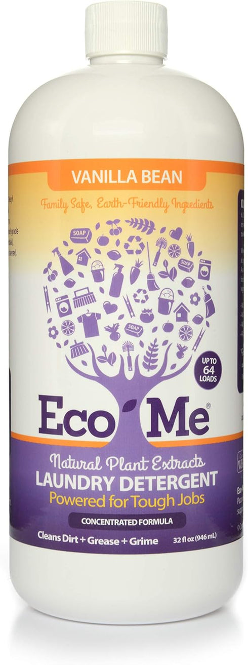 Eco-me Plant Based Concentrated Laundry Detergent, 32 Fl Oz (Pack of 1) | Clear, Vanilla
