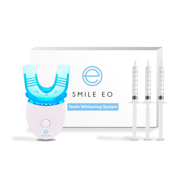 SMILE EO Teeth Whitening Kit With LED Blue Light Accelerator, Whitening Gel Syringes, Teeth
