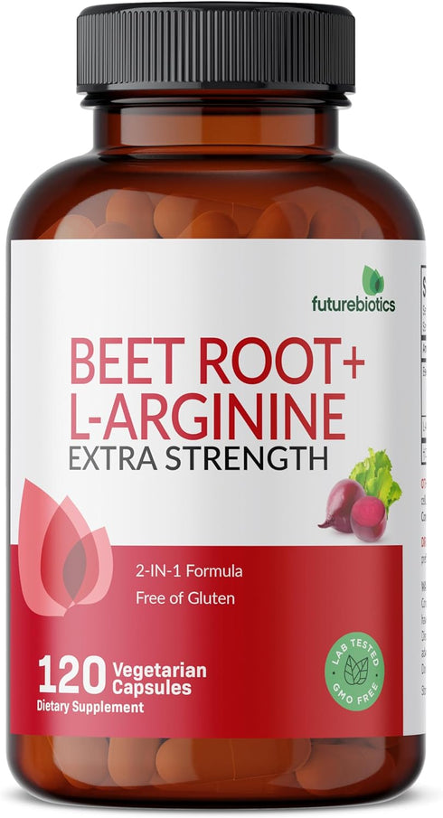 Futurebiotics Beet Root + L-Arginine 2000 MG, Non-GMO, 120 Vegetarian Capsules