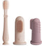 Moonkie Baby Finger Toothbrush Kit, 3 Pcs Oral Cleaner for 3 Months + (Blush/Pale Mauve/Blush)