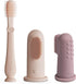 Moonkie Baby Finger Toothbrush Kit, 3 Pcs Oral Cleaner for 3 Months + (Blush/Pale Mauve/Blush)