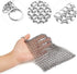 Cast Iron Cleaner 8"x6" Chainmail Scrubber, 316L Stainless Steel for Griddle, Skillet, Dutch Oven, Wok