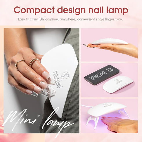 ROSALIND Poly Nail Gel Kit - 20 Colors + 76 Nail Art Accessories | Clear Nude Poly Nails Gel Kit Starter with Mini UV