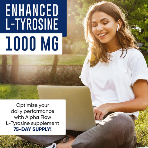 L Tyrosine 1000MG Capsules, All-Natural Supplement for Focus & Energy Boost, Vegan, 150 Caps