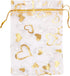 Volanic 100PCS Sheer Heart Organza Bags - 4X6 Inch Drawstring for Christmas Party Wedding Favor