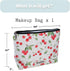 Makeup Bag Cherry Cosmetic Bag for Women, Aesthetic Toiletry Pouch Organizer for Travel Accessories Storage