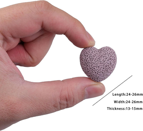 Set, 0.9 Inch, 10 rockcloud Purple Lava Rock Stone Heart Shape Pocket Stones Dyed Lava Rocks Aromatherapy Essential Oil