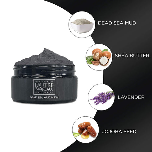 L’Autre Peau Dead Sea Mud Mask for Face & Body, Facial Cleansing Clay, 10.1oz