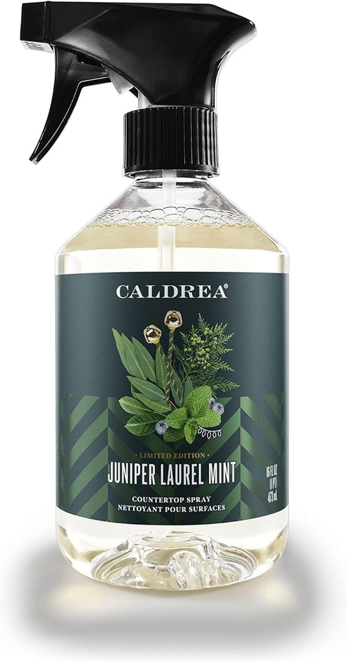 Caldrea Multi-Surface Countertop Spray Cleaner: Juniper Laurel Mint Scent, 16 oz, Made with Vegetable Protein Extract