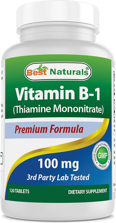 Best Naturals Vitamin B1 as Thiamine Mononitrate 100 mg, 120 Tablets (Pack of 1)