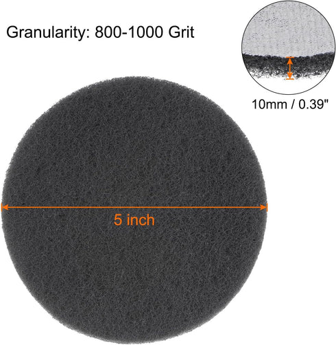 10pcs Drill Power Brush - 5 Inch Tile Scrubber Scouring Pads - Grey Scrubber Pads for Bathroom Kitchen Household